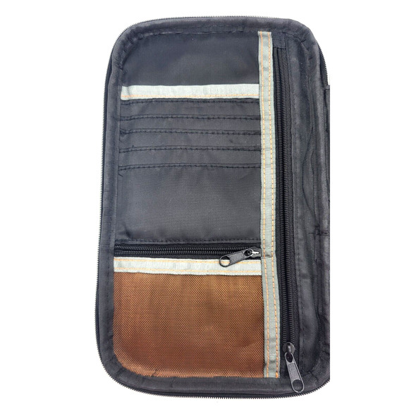 Lewis N Clark RFID Travel Documents Portfolio Black Canvas Zip Around 10x6x1" - Picture 6 of 8